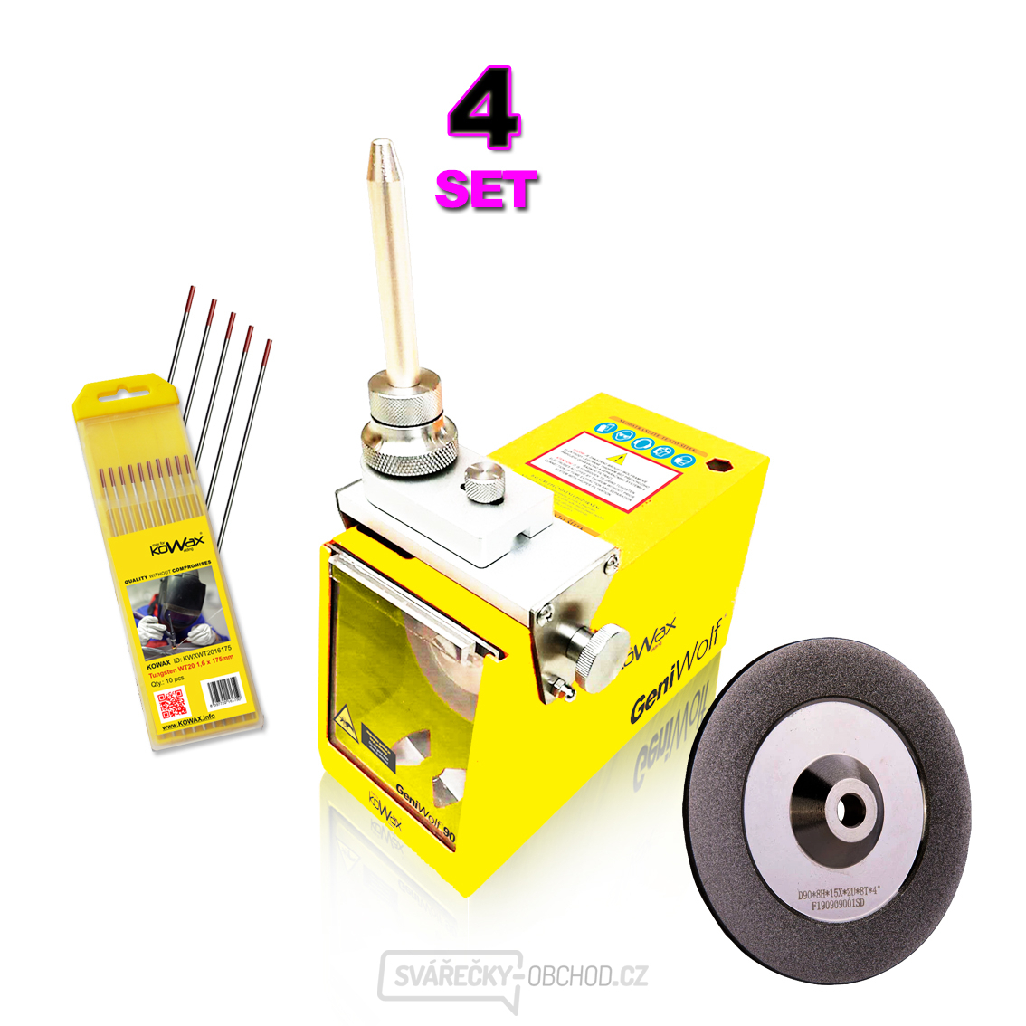 KOWAX GeniWolf®90 Wolfram-Elektroden-Schleifer SET 4